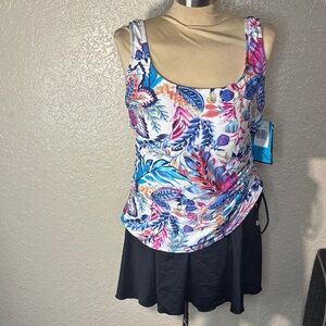 Floral azul one piece swimsuit